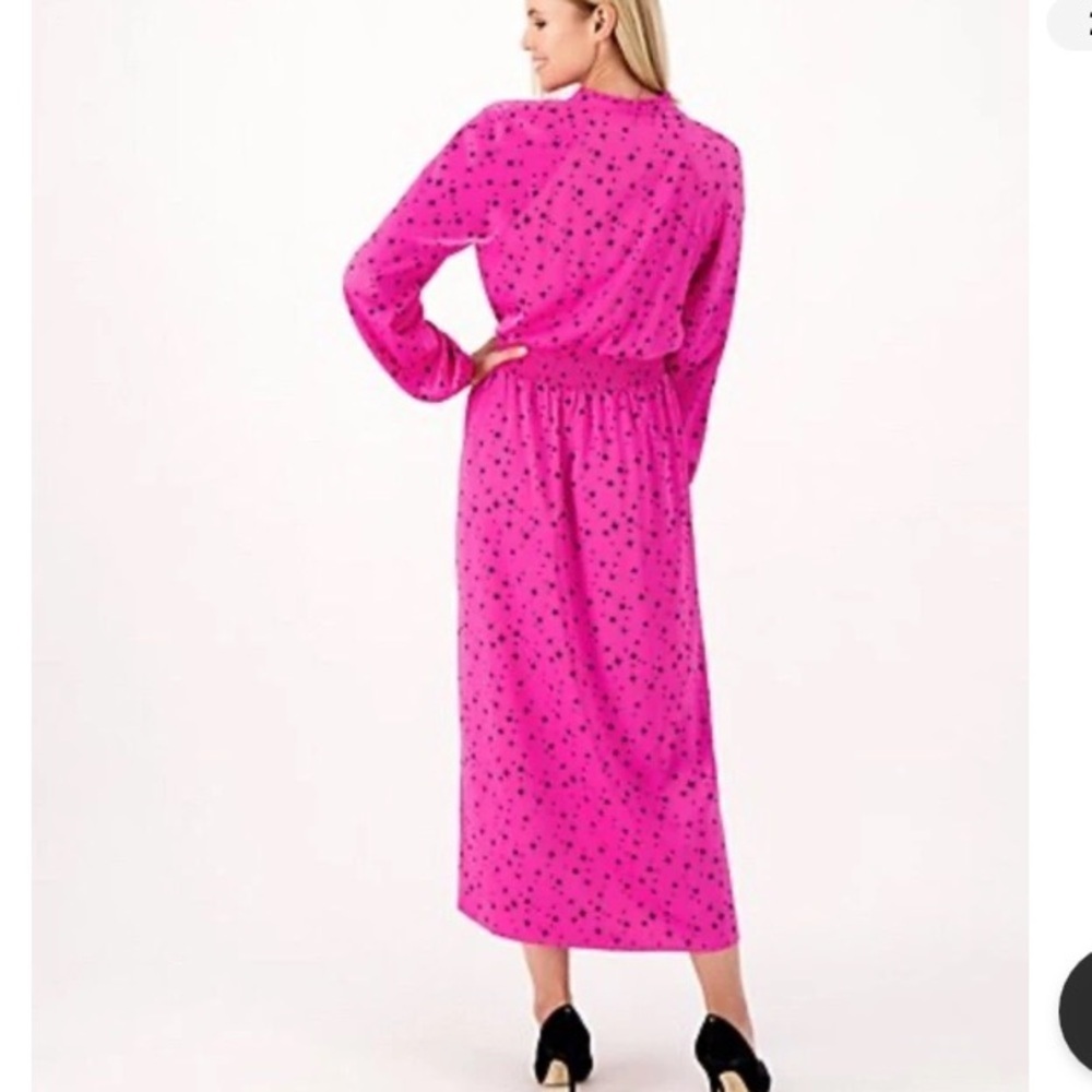 Candace Cameron Bure Pink Star Print Maxi Dress NWOT - Picture 2 of 7